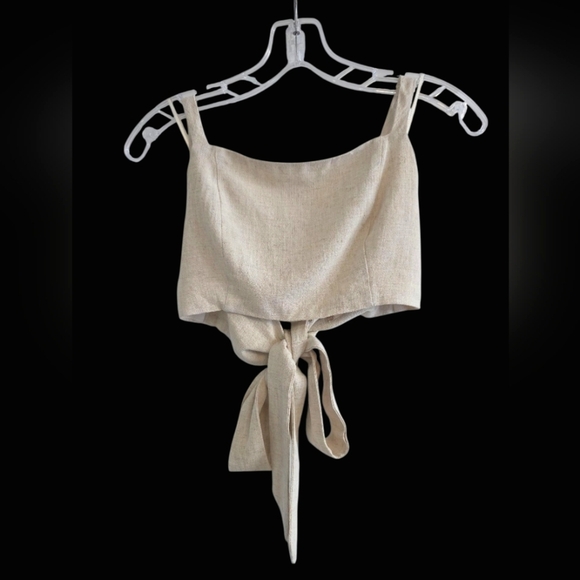 Altar'd State Linen Blend Tie Halter Size Medium - Picture 1 of 3